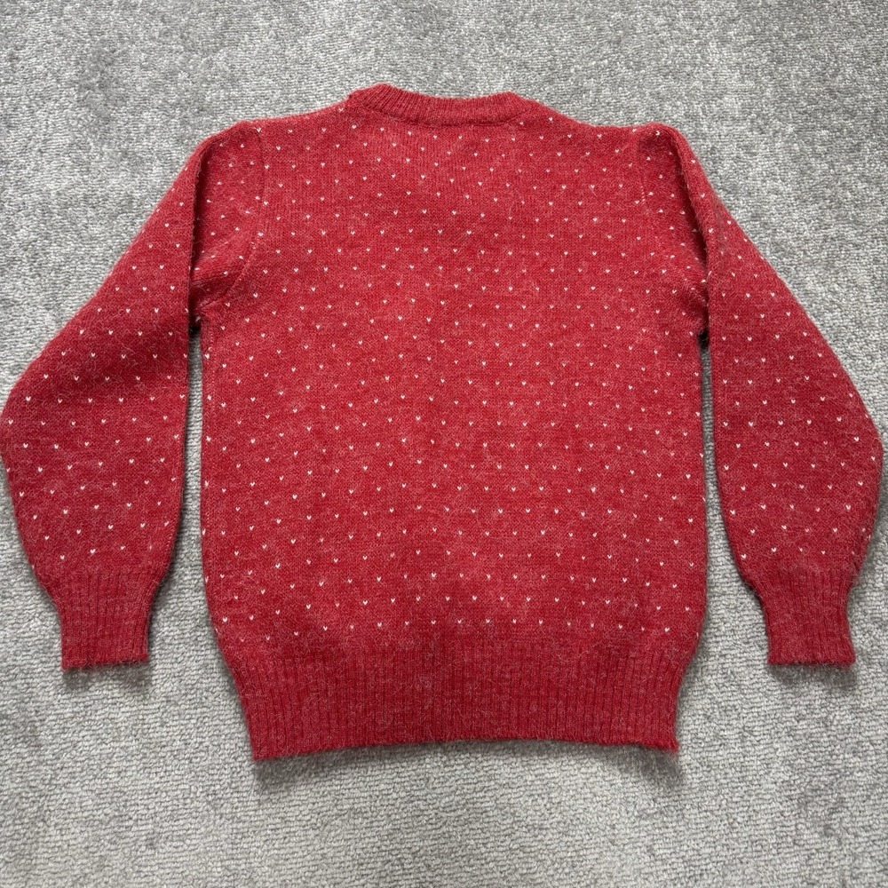 Vintage Bunny Rabbit Girls Youth Red Sweater Knit Size 12 CUTE - Picture 6 of 7